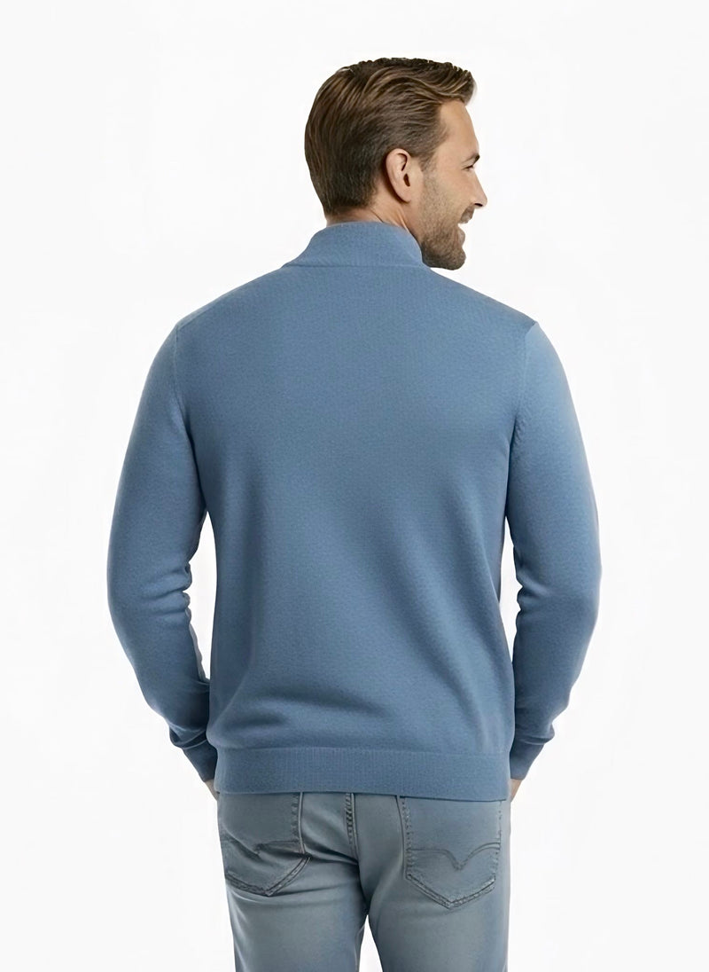 Quarter Zip-Long-Sleeve : Sky Blue