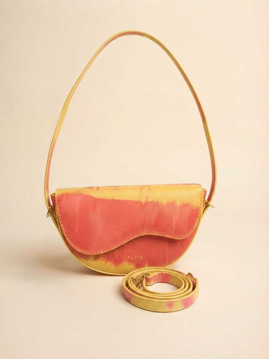 Halfmoon crossbody bag -Small | Tie-Dye Leather