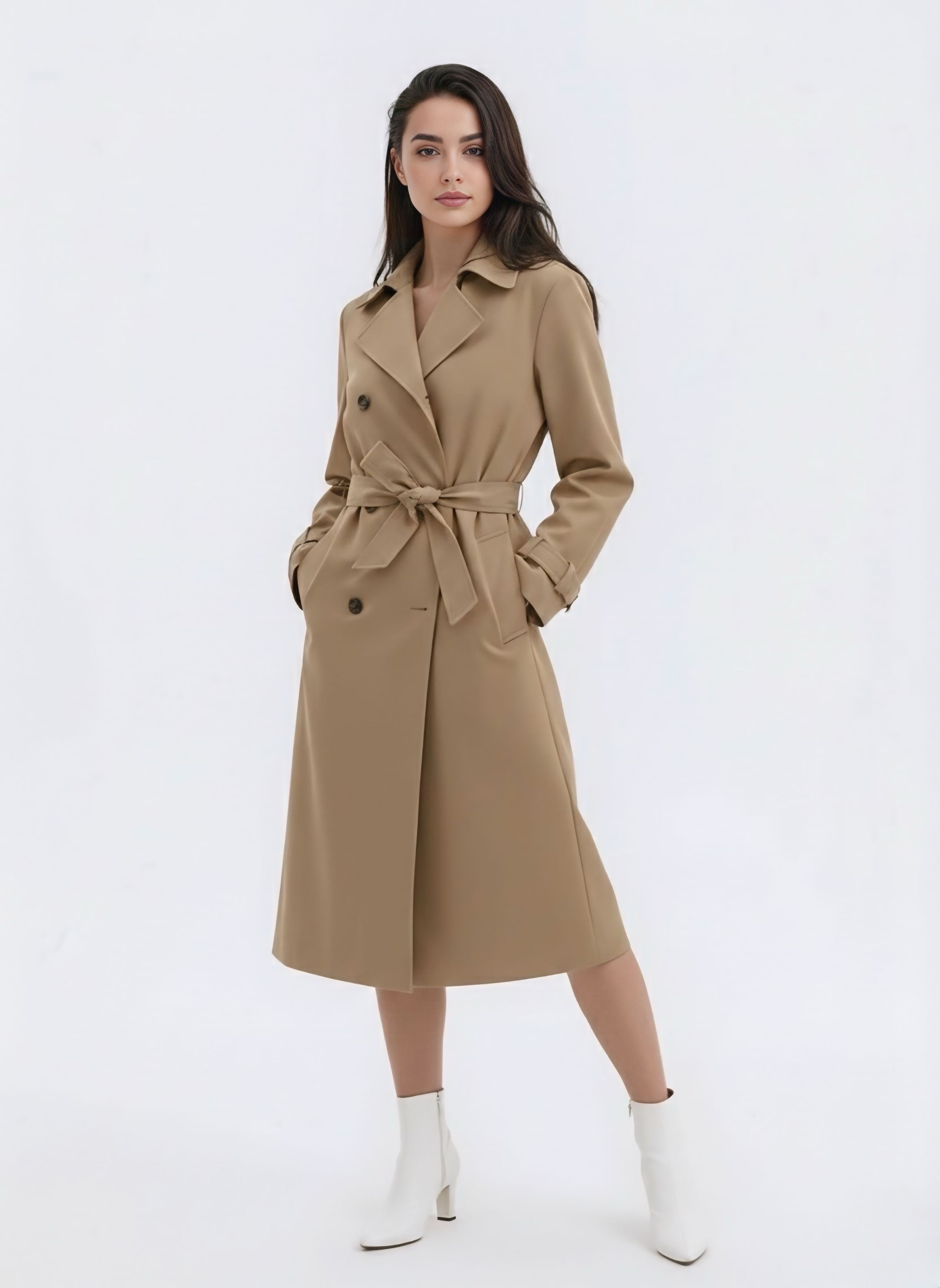 Taylor Trench  Coat- Light Coffee