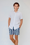 SUNSET SWIM SHORT- NAVY STRIPE