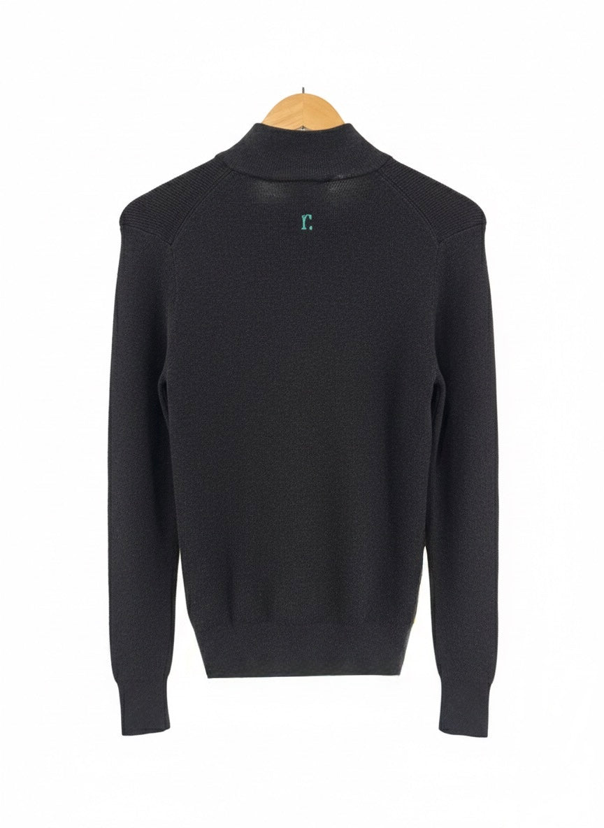 Lila Quarter Zip Knit Wool blend - Long sleeve - Charcoal￼