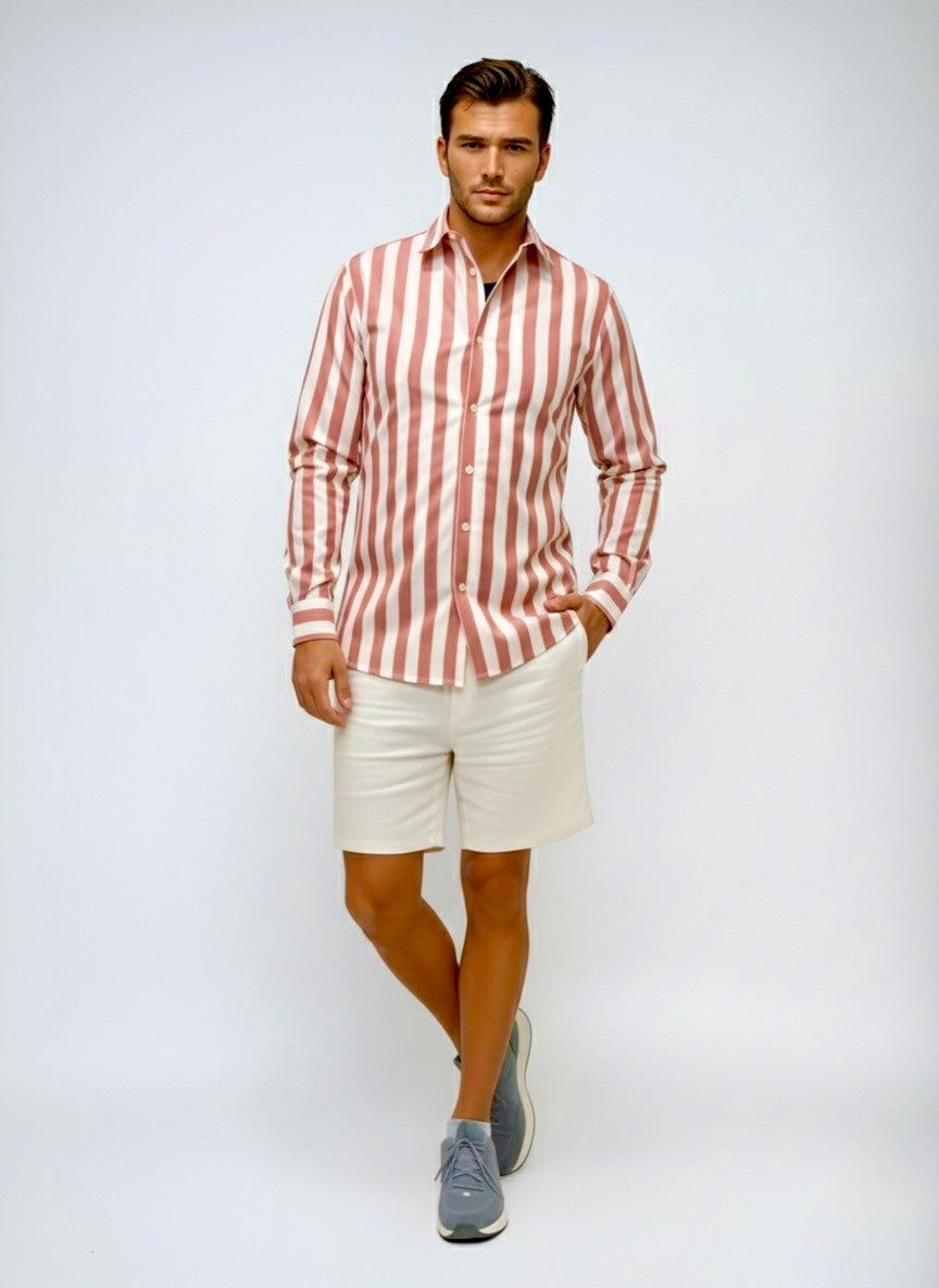 Long Sleeve - Stripe shirt - Rust