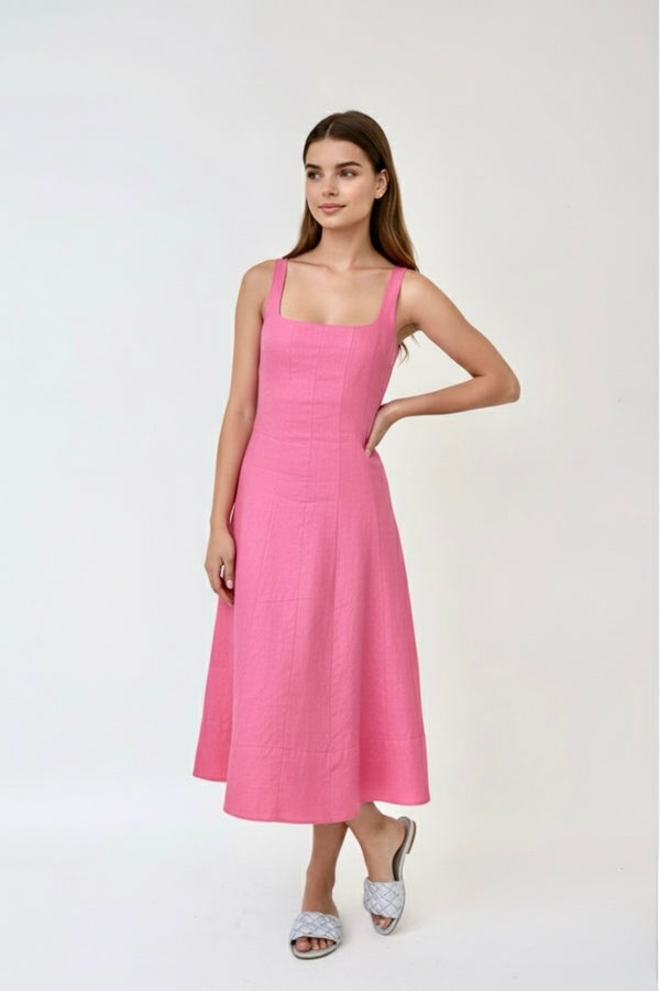 Daisy Dress-Flamingo