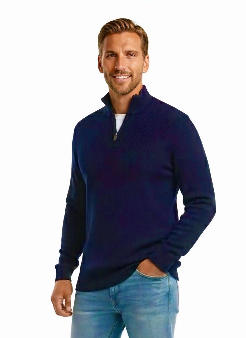 Long-Sleeve Quarter Zip- Navy