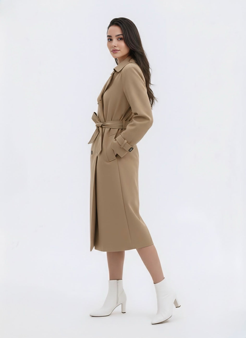 Taylor Trench  Coat- Light Coffee