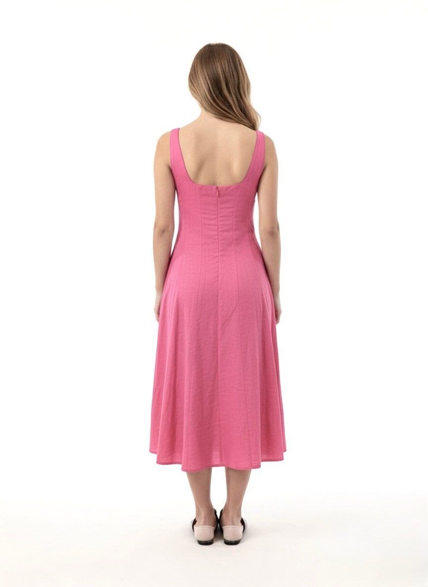 Daisy Dress-Flamingo