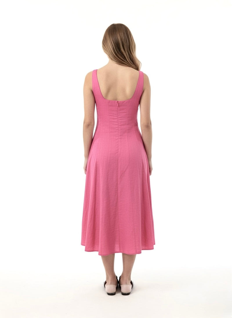 Daisy Dress-Flamingo