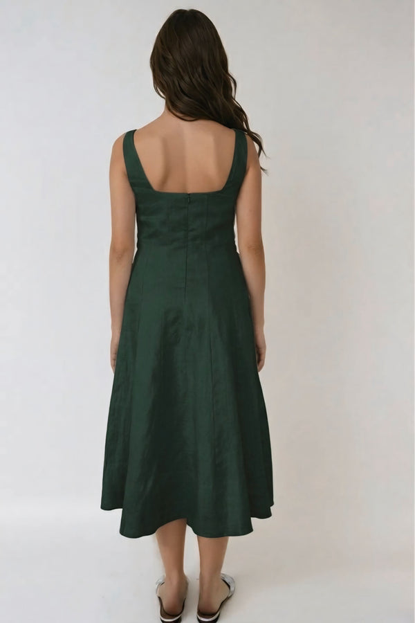 Daisy Dress-Forest Green