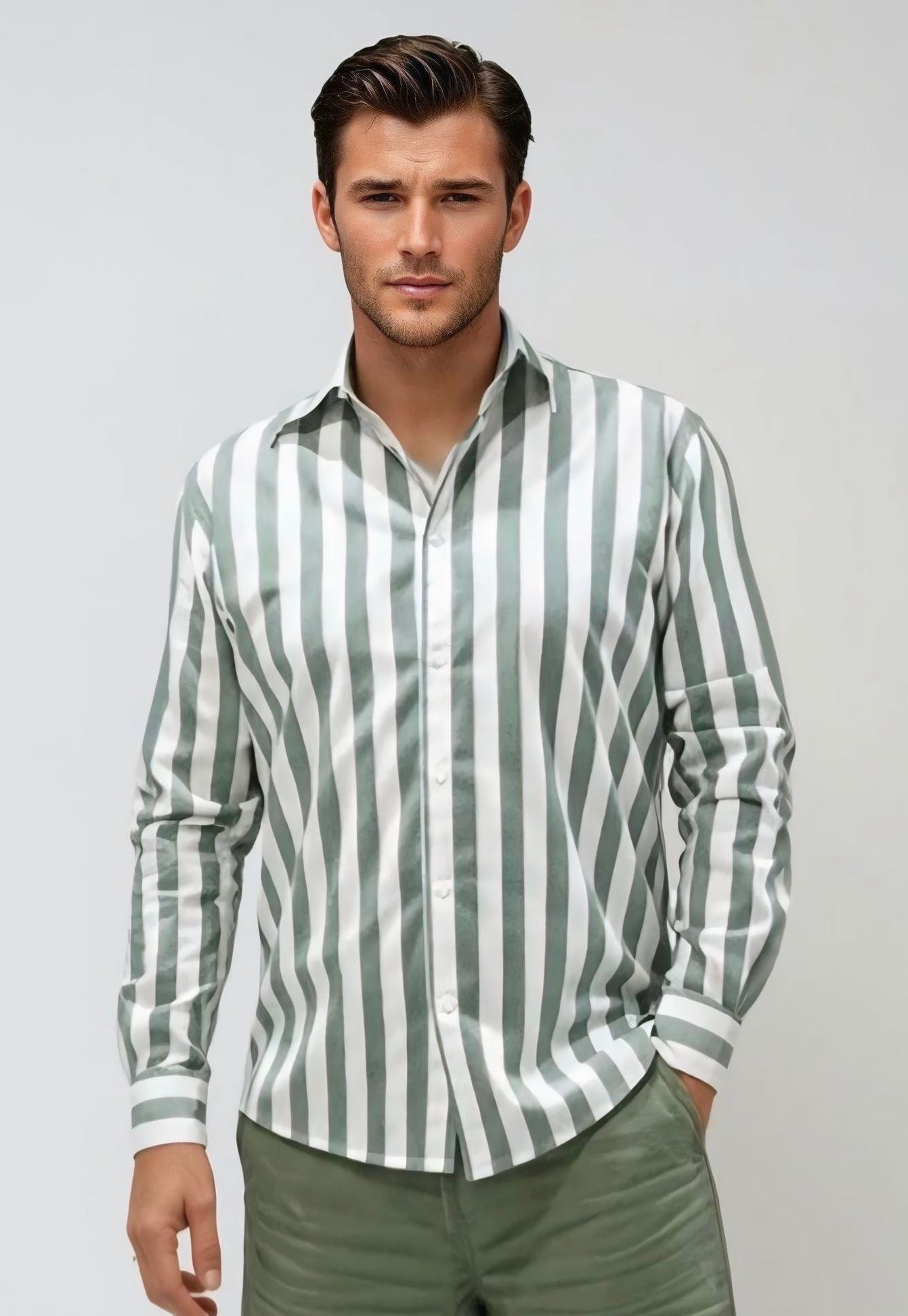 Long Sleeve - Stripe shirt - Green