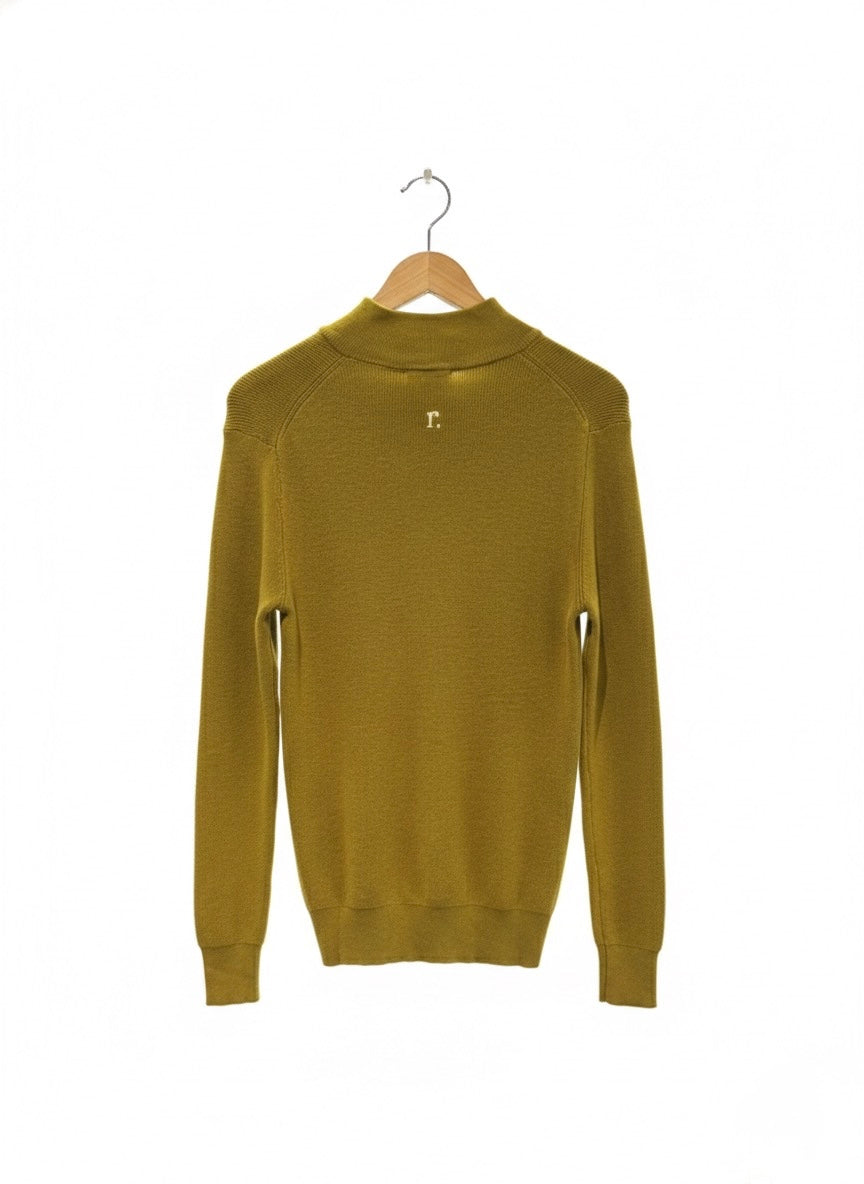 Lila Quarter Zip Knit Wool blend - Long sleeve - Olive