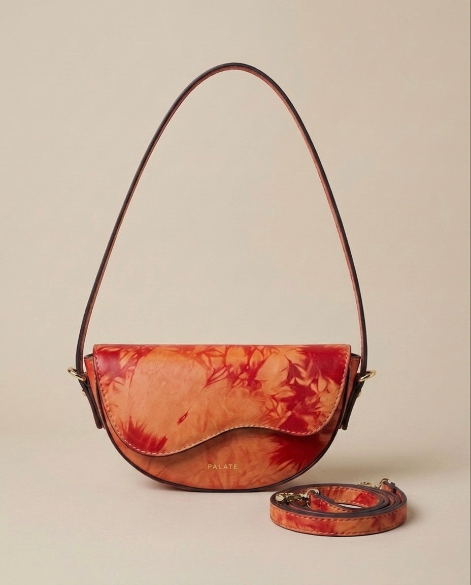 Halfmoon crossbody bag -Small | Tie-Dye Leather