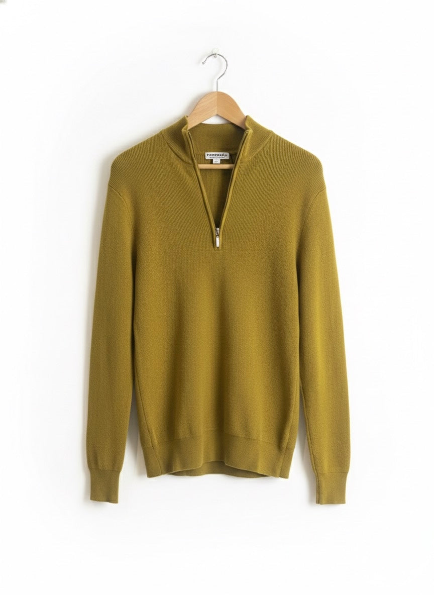 Lila Quarter Zip Knit Wool blend - Long sleeve - Olive