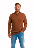 Long-Sleeve Quarter Zip - Rust