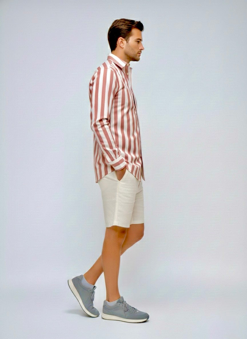 Long Sleeve - Stripe shirt - Rust