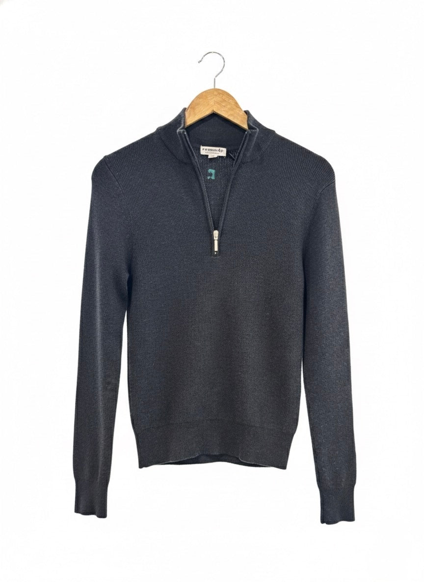 Lila Quarter Zip Knit Wool blend - Long sleeve - Charcoal￼