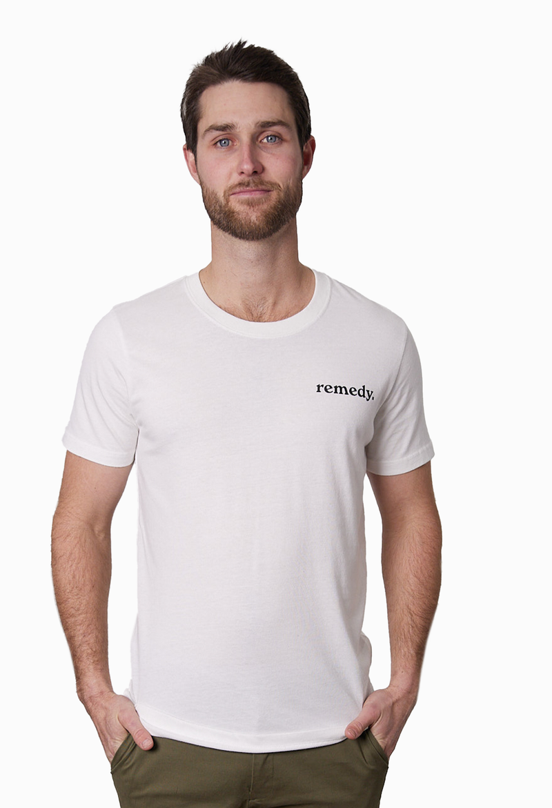 Remedy Clothing, White Recycled Tee