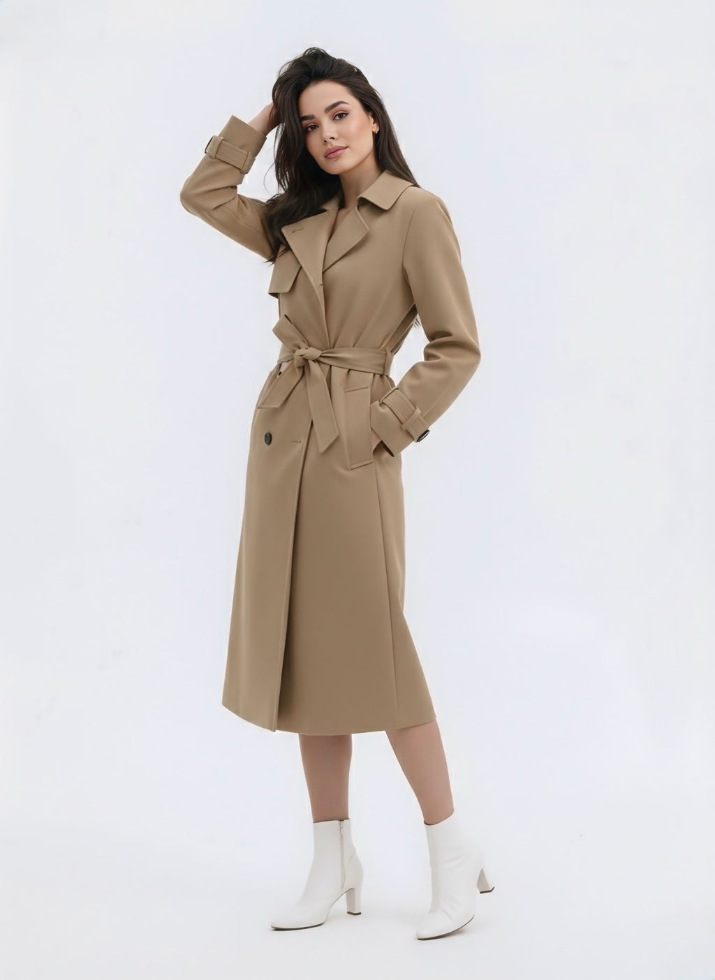 Taylor Trench  Coat- Light Coffee