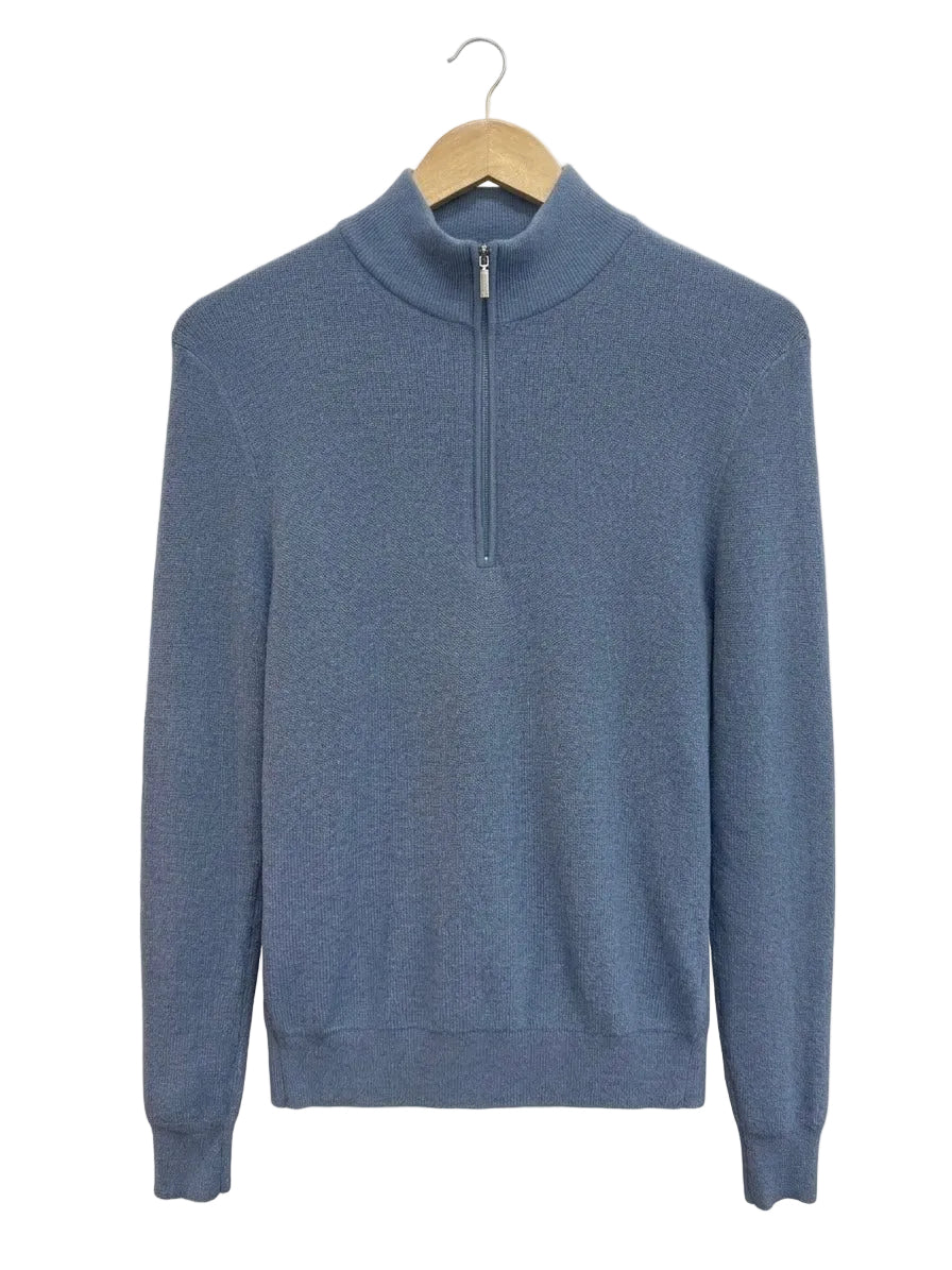 Lila Quarter Zip Knit Wool blend - Long sleeve - St.eel Blue