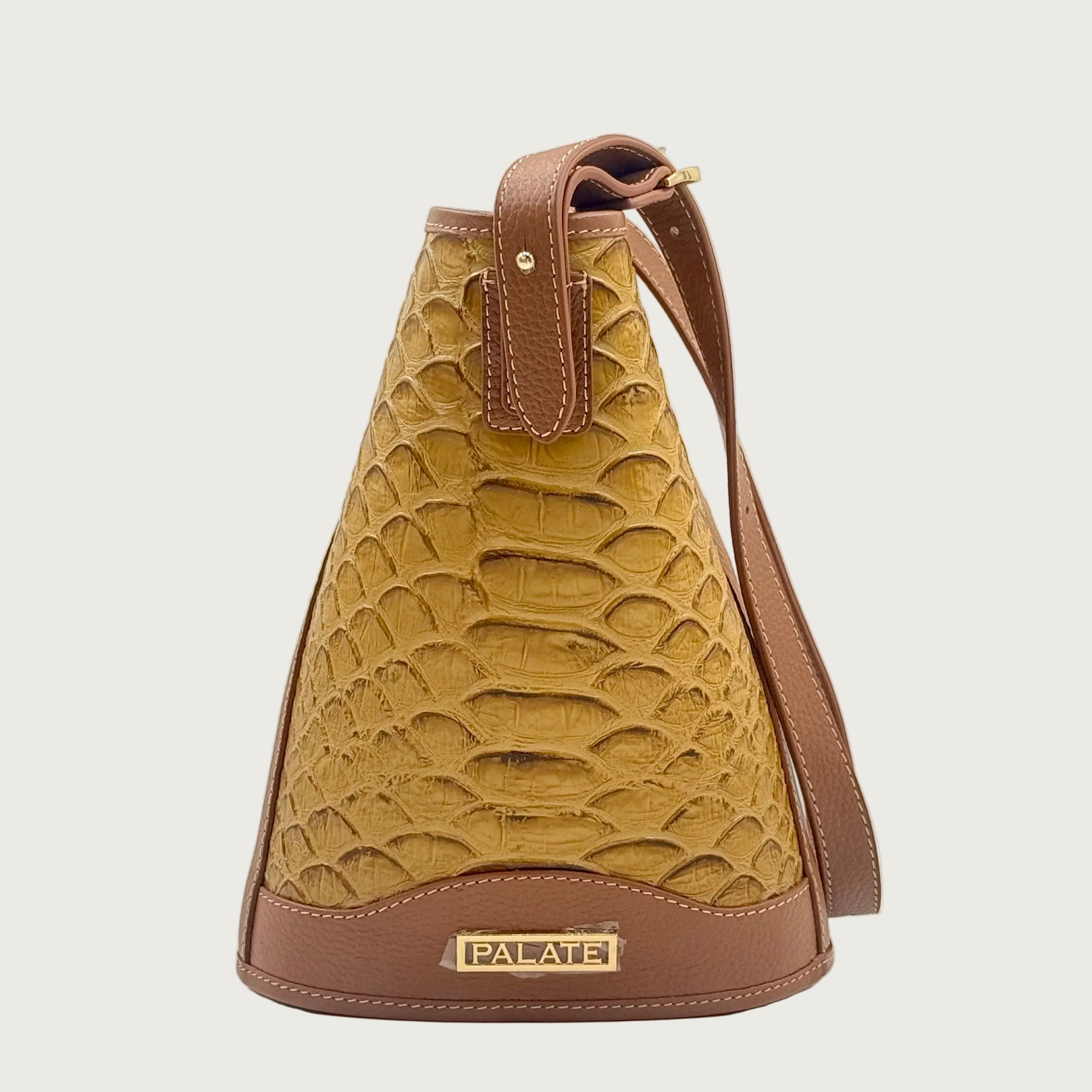 Genuine Bucket bag snake stamp leather cowhide