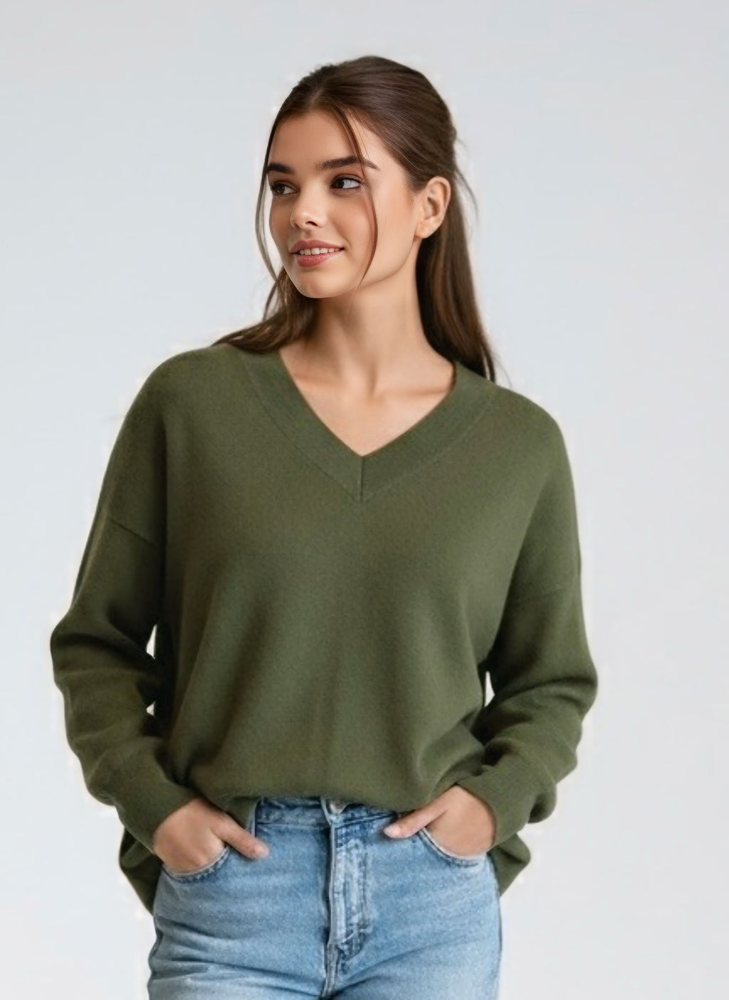 Kerry V Neck Knit : Green