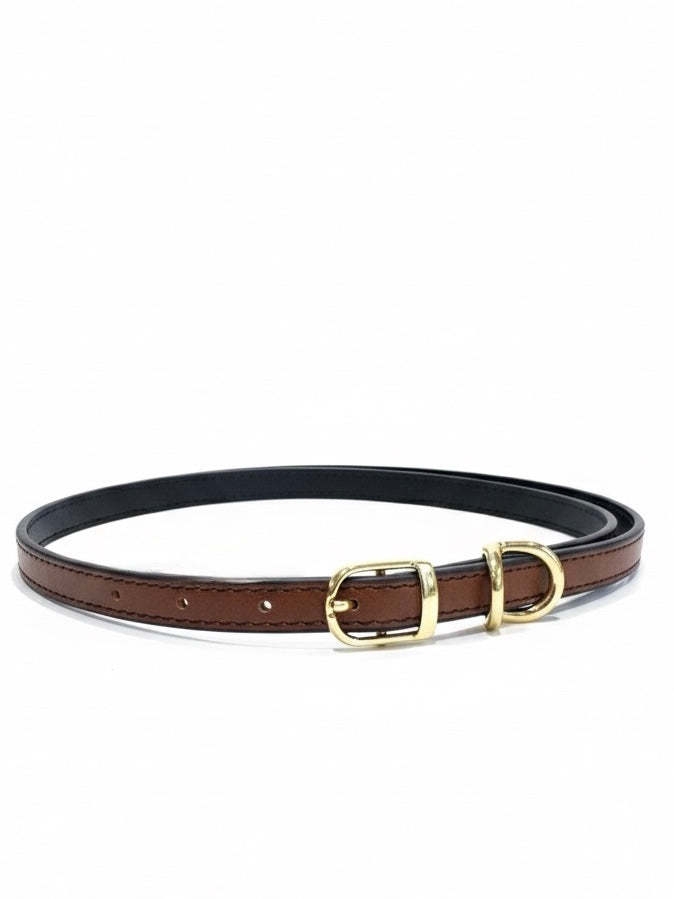 Classic handmade leather belt crafted from genuine remnant leather, hand-coloured finish, sustainable and timeless design