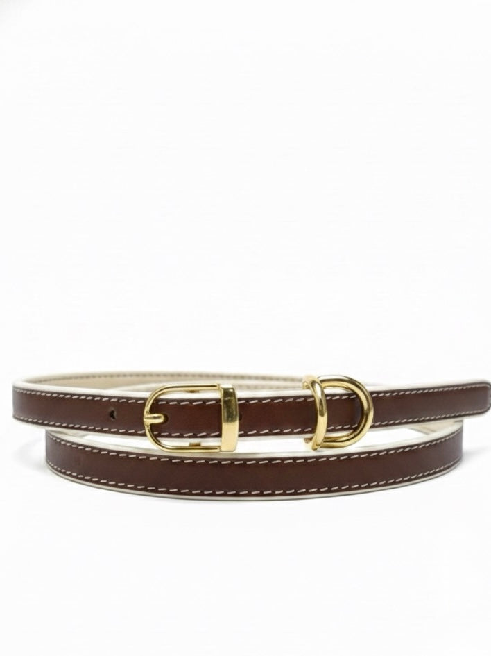 Classic handmade leather belt crafted from genuine remnant leather, hand-coloured finish, sustainable and timeless design