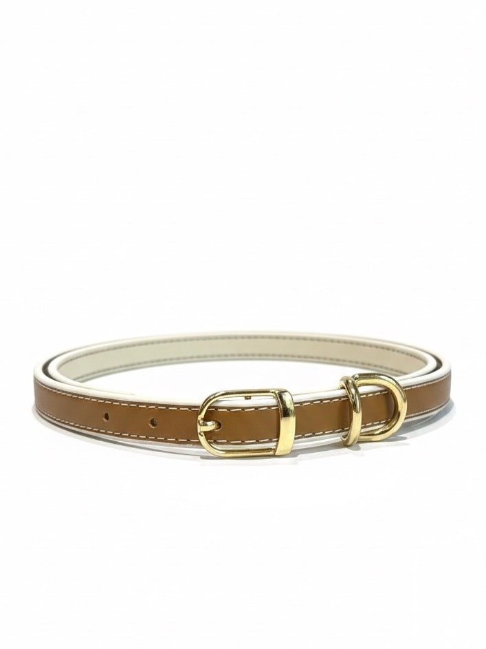 Classic handmade leather belt crafted from genuine remnant leather, hand-coloured finish, sustainable and timeless design