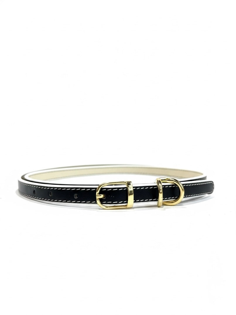 Classic handmade leather belt crafted from genuine remnant leather, hand-coloured finish, sustainable and timeless design