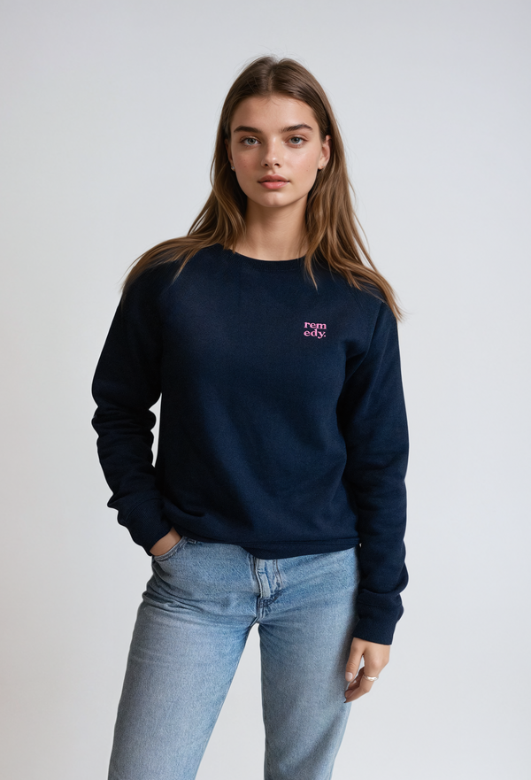 rem edy. Sweater- Navy & Pink