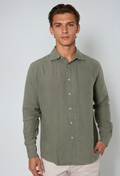 Green Long-Sleeve Linen Shirt