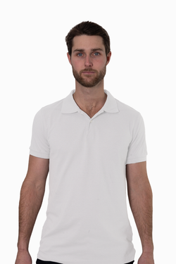 Remedy Clothing, White Recycled Polo Shirt